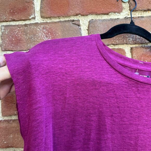 Eileen Fisher Women's $128 Organic Linen Jersey Shirred-Back Top sangria xxs - Picture 5 of 11